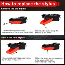 6 Pack Record Player Needle Replacement, Upgraded Vinyl Record Needle Compati...