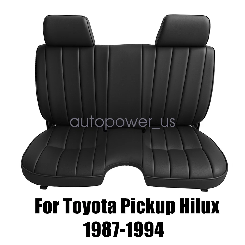 For TOYOTA Pickup 1987 1988 1989 1990 1991 1992 1993 1994 Bench Seat Covers Blk - Image 2 of 4