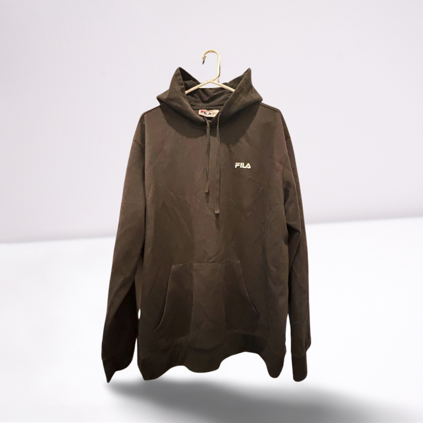 FILA Felpa con Cappuccio Unisex Adulto Nera Taglia XL Attiva Casual Logo Ottima