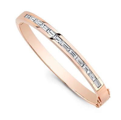 Alexandra Jules Rose Gold Classic Diamond Bangle *Retail $18,0000*