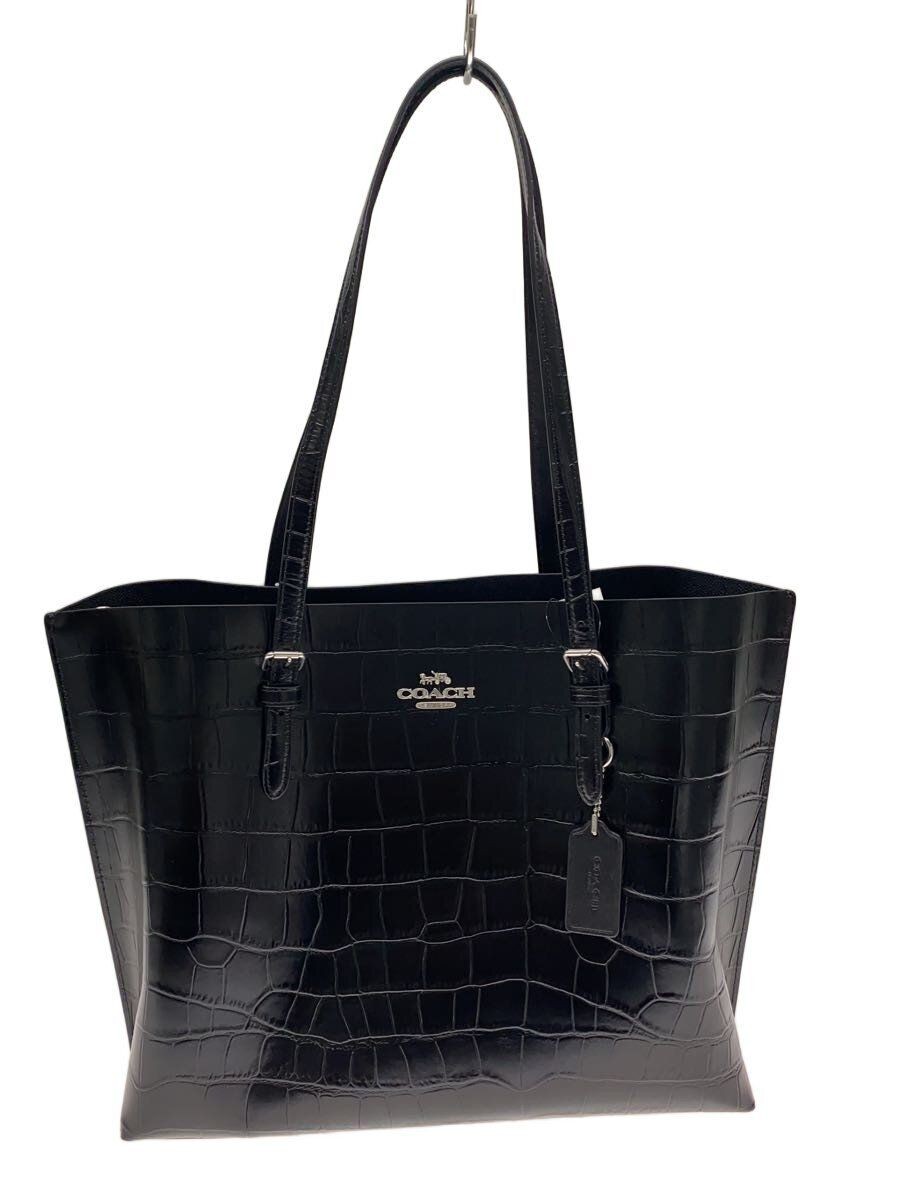 Coach Tote Bag Leather BLK CW018 Used