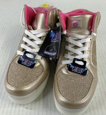 Skechers Energy Lights New Metallic Gold Sneakers Dance-n-Dazzle Girls Size 6