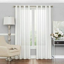 Sheer Curtains for Bedroom 52x84 Light Filtering ONE Grommet White ECLIPSE