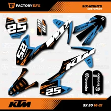 Blue & Orange 6N Racing Graphics Kit fits 16-21 KTM 50sx 50 sx Decal Sticker