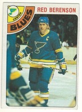 1978-79 TOPPS # 218 RED BERENSON BLUES HOCKEY CARD - NICE AND NO CREASES !!!