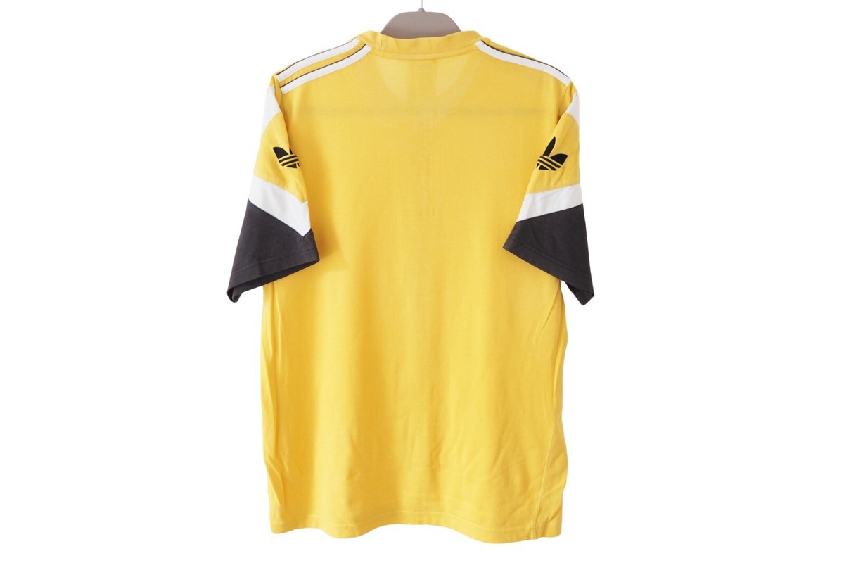Vintage ADIDAS T-Shirt Size L yellow 90s top oversized | eBay