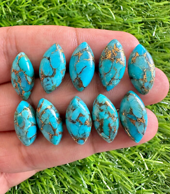 Cabochon Carré En Cuivre Turquoise Bleu Calibré - Pierre Précieuse Créée En Labo - Taille 3-25 Mm