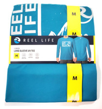 REEL LIFE Men's Long Sleeve UV Tee Size M Green UPF 50 NWT