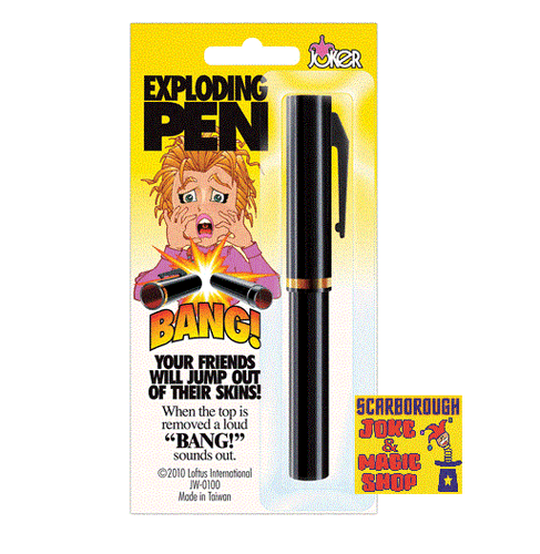 Exploding Pen ~ DETONATOR CAP BANG DEVICE ~ Funny Joke ~ Prank ~ Toy ~ Trick - Afbeelding 1 van 3