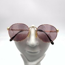 Vintage Luxottica 434 Pink Gold Metal Round Oval Sunglasses Italy FRAMES ONLY