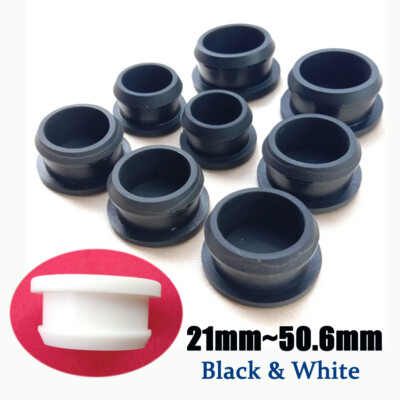 Solid Silicone Rubber Hole Plugs Seal Caps ø21mm~50.6mm Dustproof White Black