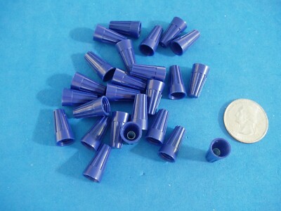 Lot Of 25 Small Blue Wire Connectors - Twist-On Conical Nuts, Bulk Pack