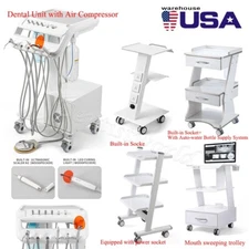 Portable Dental Mobile Delivery Unit Air Compressor Suction 4hole/ Trolley Cart 