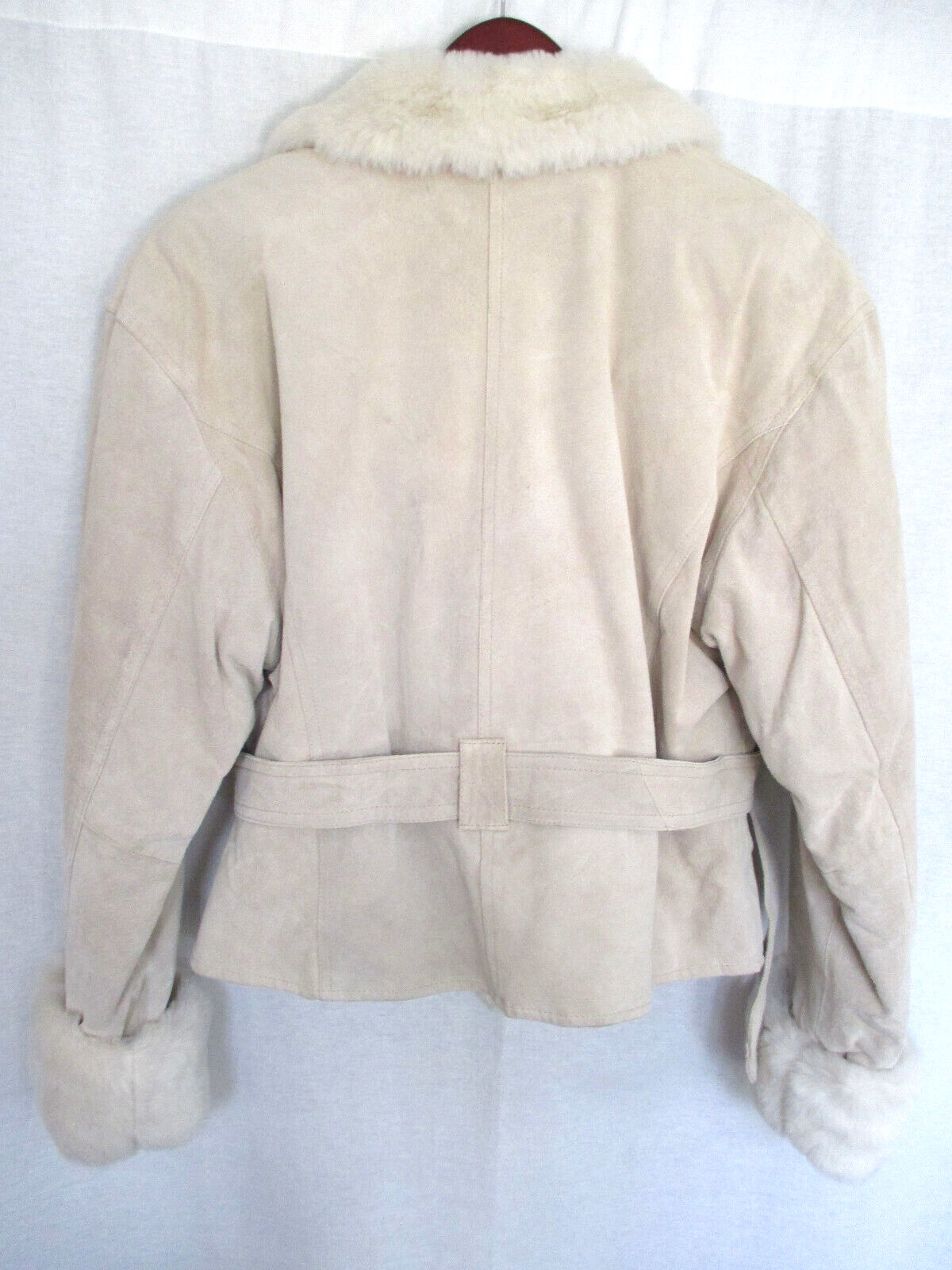 Explorations Suede Leather Jacket Medium Beige w/… - image 10