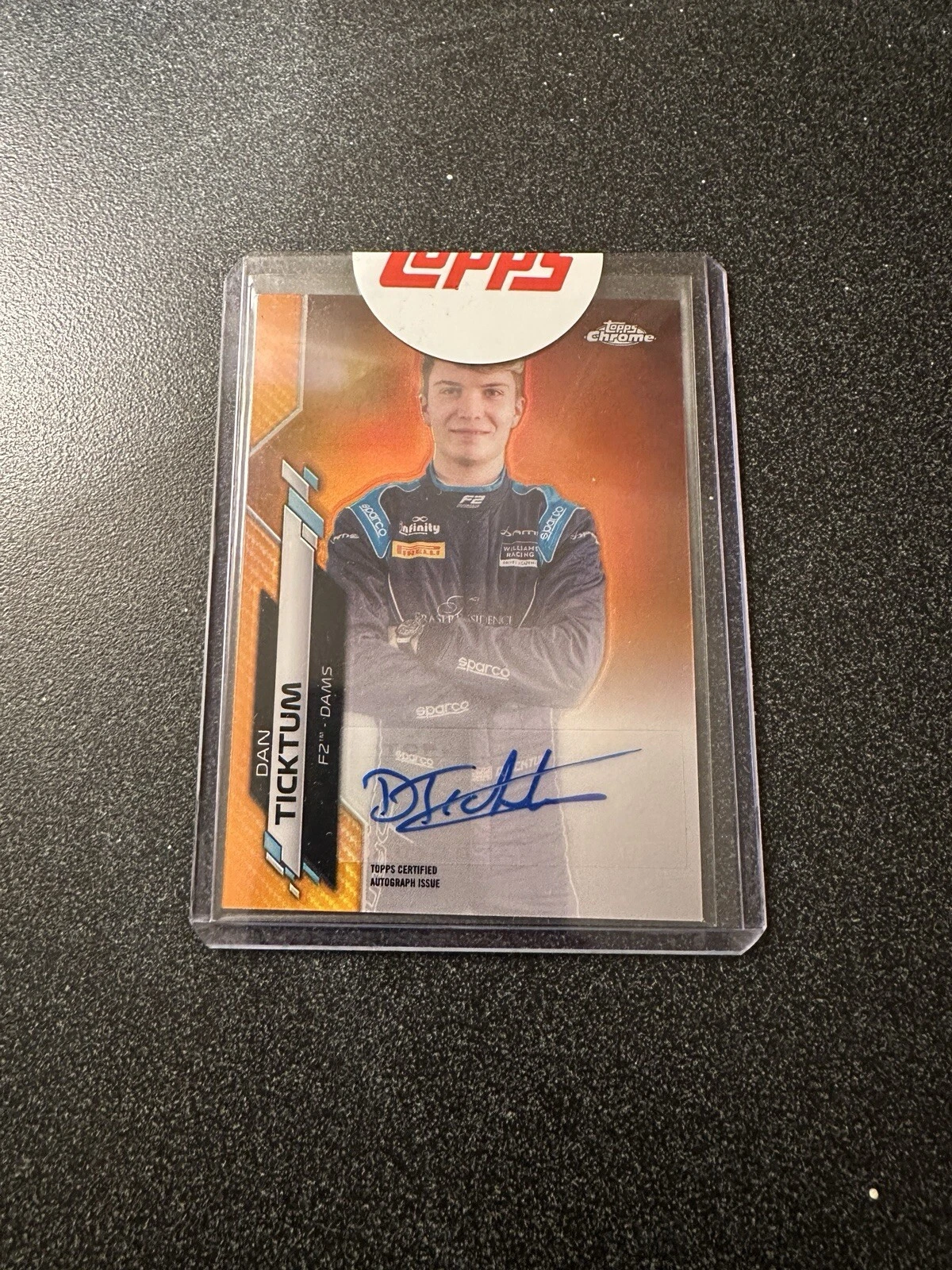 2020 Topps Chrome Formula 1 Racing F2 Orange Refractor Auto Dan Ticktum /25 Seal