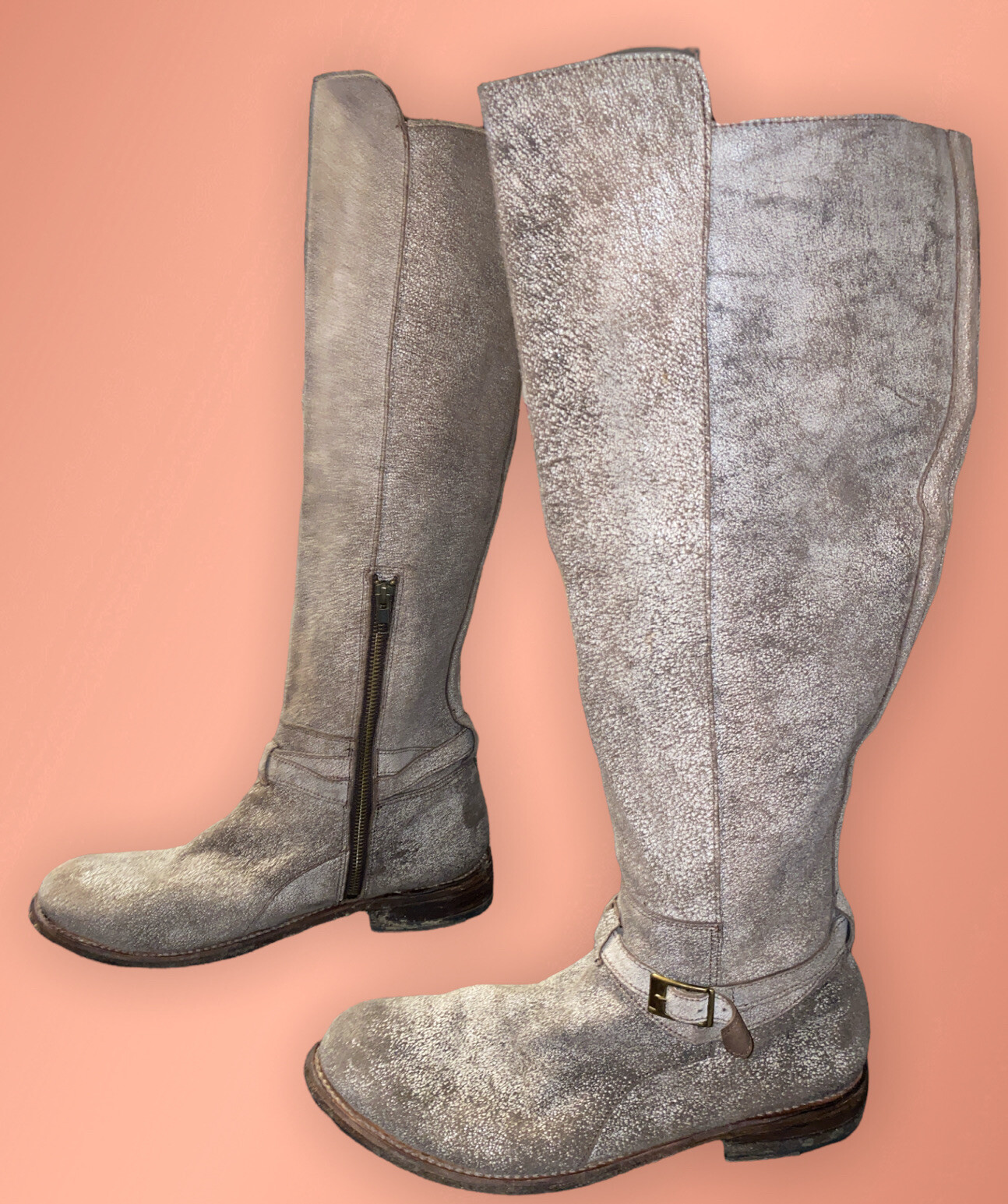 Bed Stu Distressed Leather Riding Boots 
