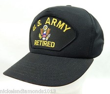 US Army Retired Black Trucker Hat Snapback Patch-On One Size Fits All