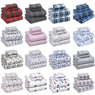 #ad 100% Cotton Flannel Sheet Set Deep Pockets Breathable Warm 170 GSM Cozy Soft $64.99