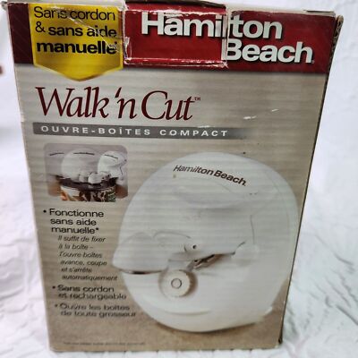 Hamilton Beach Compact Can Opener Cordless Walk N Cut White Rechargeable 76500