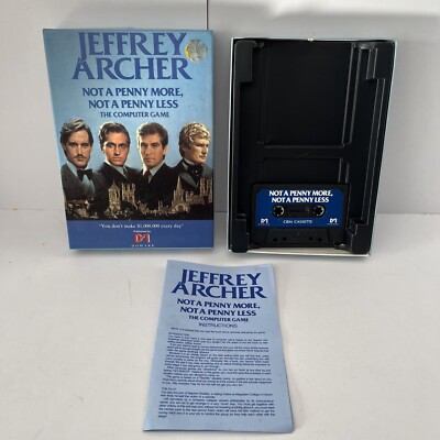 Jeffrey Archer Not a Penny More/Less Commodore 64/128 Computer Videospiel RAR!