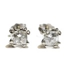14k white gold 1.17ct SI3 I3 I Top Light Brown princess diamond U Prong earrings — photo 7