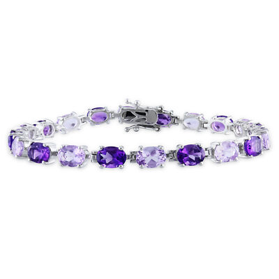 Amour Sterlingsilber 14 kt TGW Citrin oder Amethyst 7,25 Zoll Armband