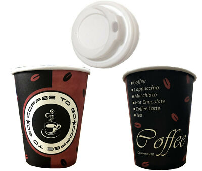 Kaffeebecher Pappbecher 0,2l/0,3l Coffee to Go Becher Hartpapier,Deckel mehrweg