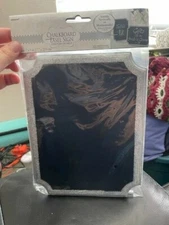 Amscan Silver Glitter Wooden Chalkboard Easel Sign 7"x9" New!!!