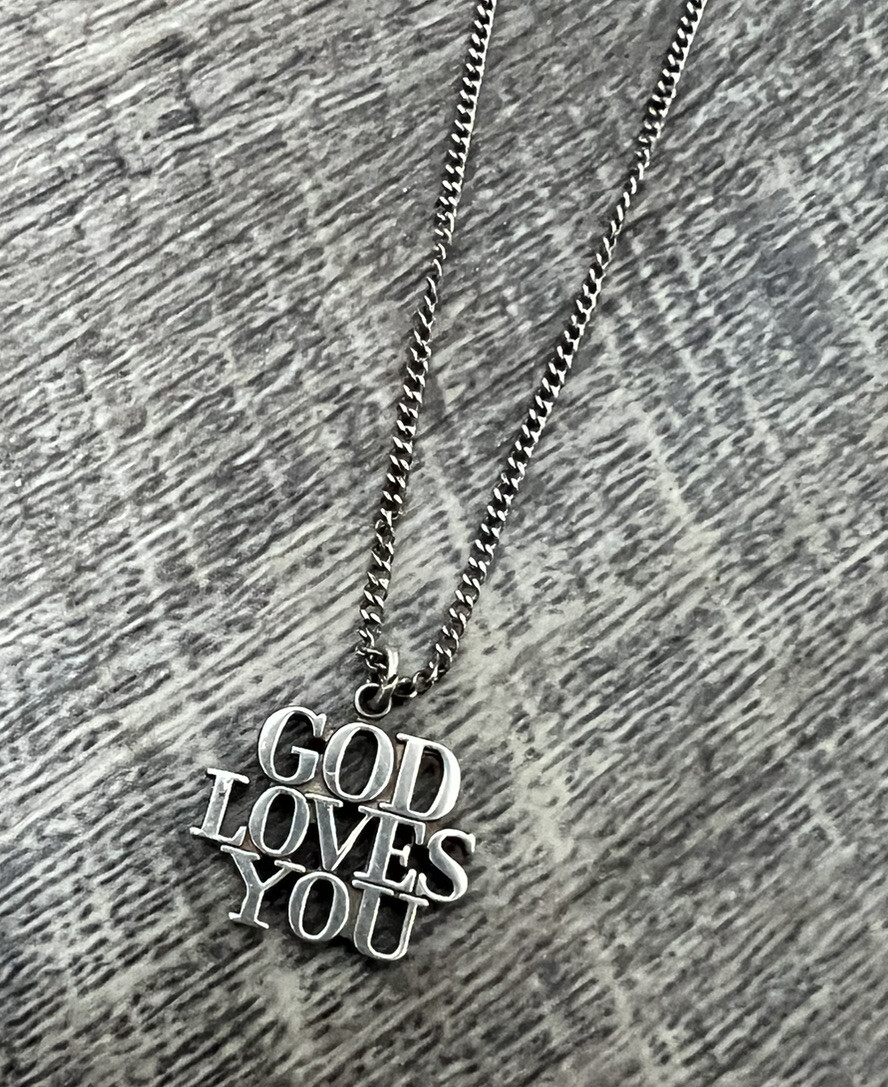 #113 Tiffany Co. ティファニー GOD LOVES YOU ピン Vintage Tiffany & Co. GOD LOVES YOU Sterling Silver Pendant