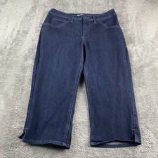 Riders by Lee Jeans Womens Size 8M Mid Rise Capri Whiskered Stretch Denim