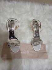 Badgley Mischka Women's Clara Heeled Sandal White Satin 8 MP5242
