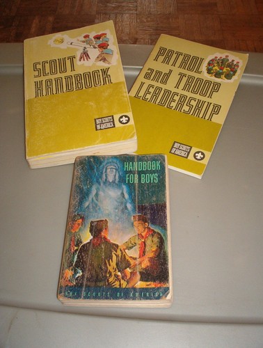 boy scout hand books & (1) vintage patrol & leadership book b11