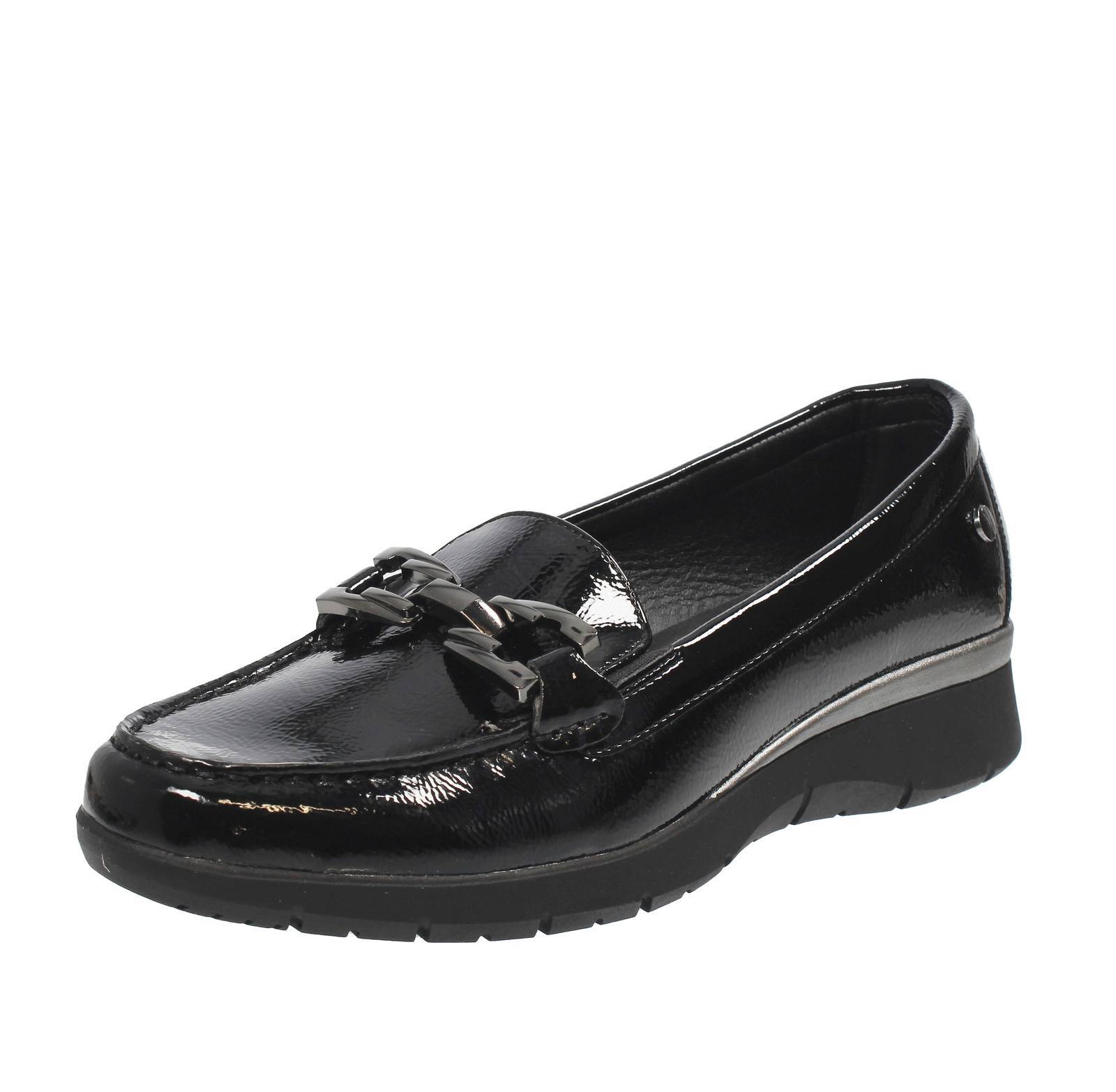 Синие мокассины Vernice Con Zeppetta Nero - Taglia 40 262 см Scarpe Donna 13090₽