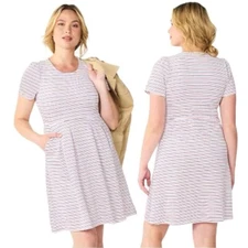 Draper James Red White Blue Striped Fit & Flare Knit Pocket Dress