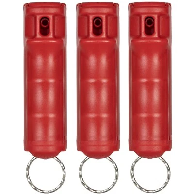 3 PACK Police Magnum pepper spray 1/2oz Red Flip Top Keychain Defense Security