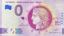 Ticket 0 Euro La Poste Paris Philex 2022 Ceres France Number Duplicate 2424