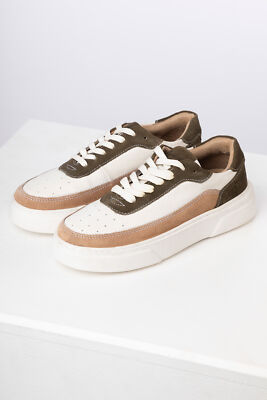 Damen Leder Schnürschuhe Turnschuhe Damen Sneaker Flache Schuhe Sommerschuhe Rydale