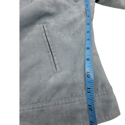 Tribal Studio Jacket Womens Size XL Teal Suede Moto Vacation Career Casual - Picture 9 of 11