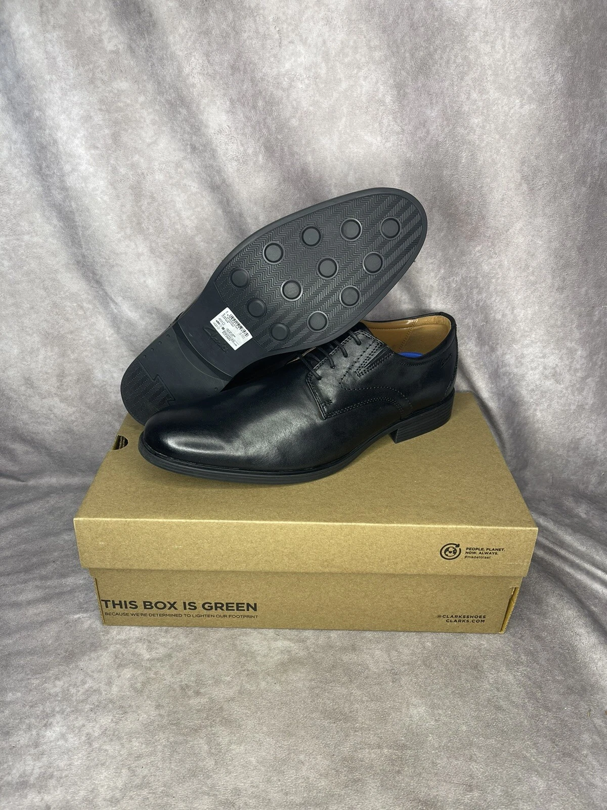Oxford uomo Clarks Whiddon punta liscia 26152918 pelle nera 13 W nuovo con scatola
