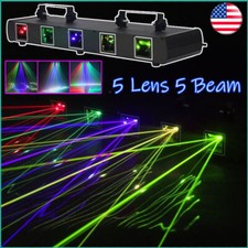 5 Lens 5 Beam RGBYC DJ Laser Stage Light Disco DMX Projector Party Lighting
