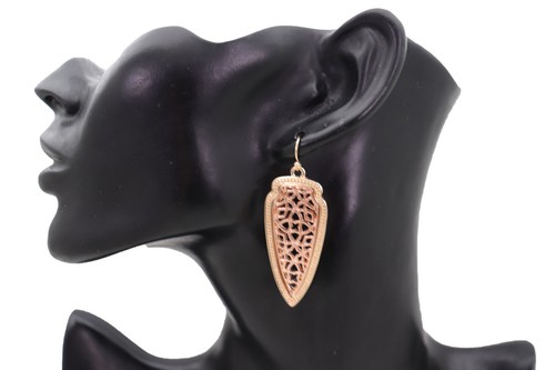 Women Hook Earring Rose Gold Color Metal Arrowhead Viking Hunter Fashion Jewelry - Picture 5 of 12