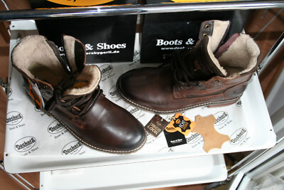 DOCKERS by gerli  45 CRAZY HORSE Neu echtes Leder darkbrown  USEDSTYLE  Texteddy