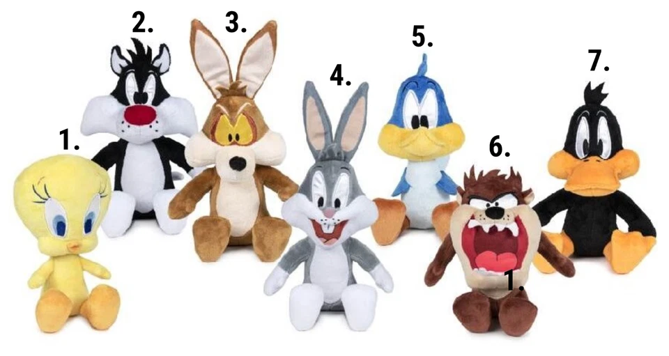 Looney Tunes Plüsch 28 cm Tweety Sylvester Bugs Bunny Road Runner Daffy Duck Taz