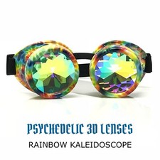 Diffraction Kaleidoscope Rave Glasses Steampunk Rainbow goggles pastel goth punk