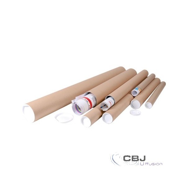 Tube carton de stockage et envoi postal pour documents roulés 40 x 35 cm