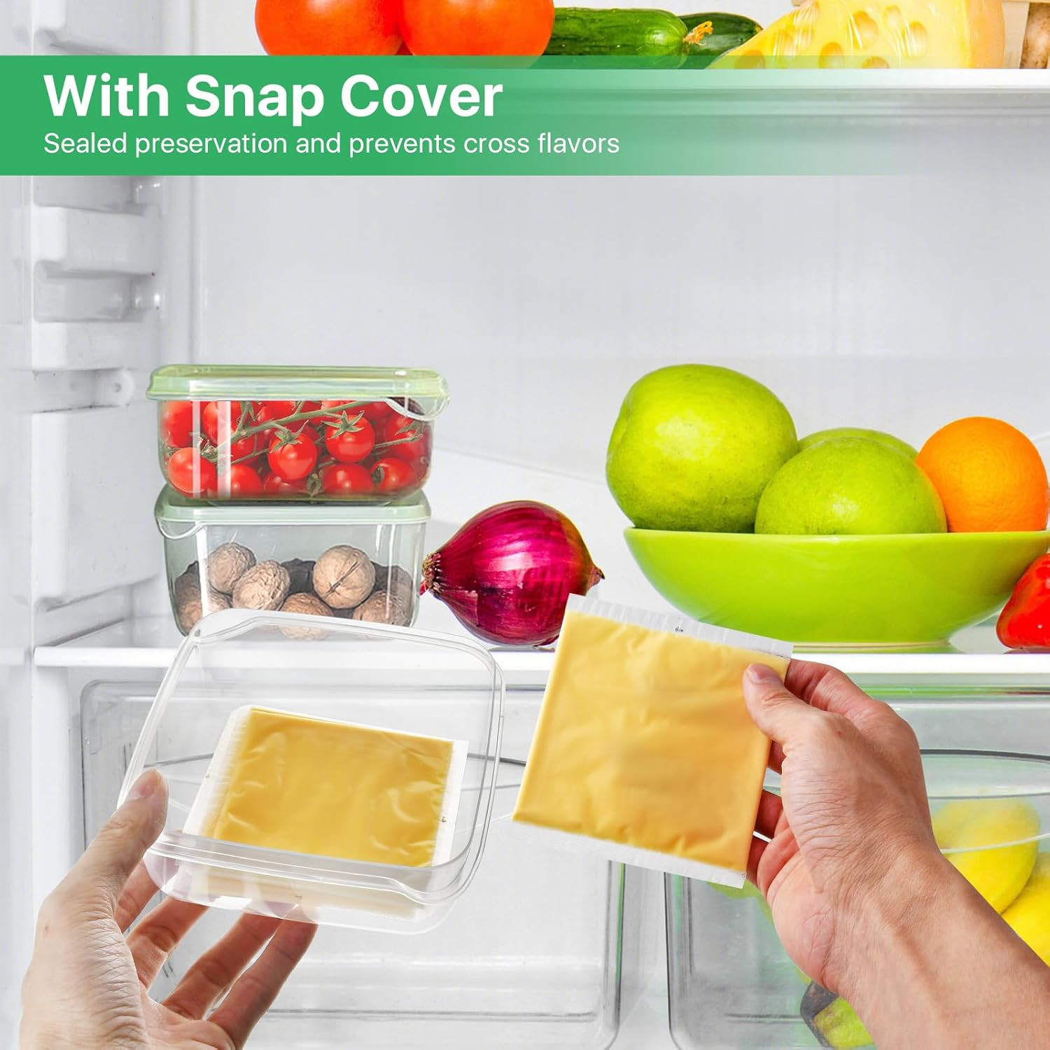 4 Pack Sliced Cheese Container for Fridge, Butter Block Cheese Slicer Holder wit