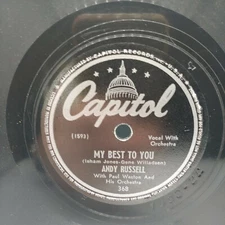 Anniversary Song / My Best To You by Andy Russell 78 RPM Shellac Capitol 368