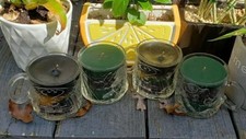 1995 McDonalds "Batman - THE RIDDLER" Mugs, Lot of 4 Glass Mugs, USA Made