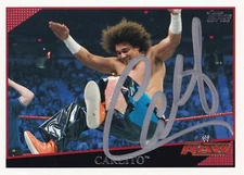 Carlito Colon Signed 2009 Topps WWE Raw Card #2 Autograph IC & US Champ Cool WWC
