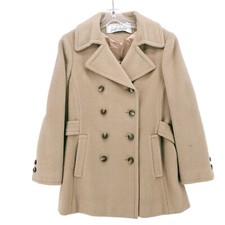 Vtg Lord Taylor Sports And Country Clothes Beige Tan Pea Coat Size MEDIUM 